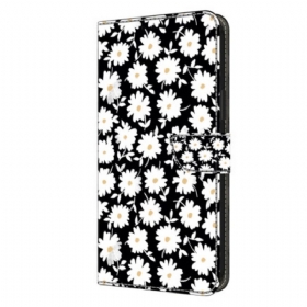 Δερματινη Θηκη Samsung Galaxy S24 5g Μαργαρίτες Σιλικόνης