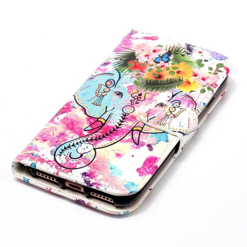 Κάλυμμα Samsung Galaxy S23 5G με κορδονι Tribal Elephant Με Λουράκι