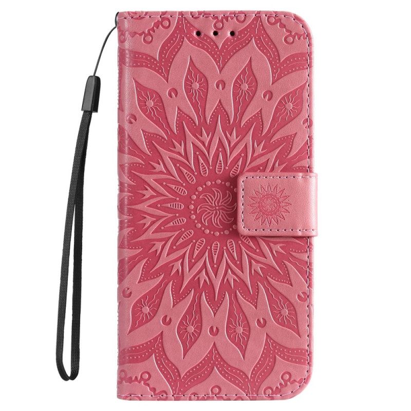 Κάλυμμα Samsung Galaxy S23 Ultra 5G Mandala Sun Με Κορδόνι