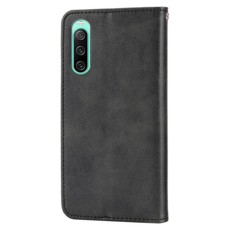 θηκη κινητου Sony Xperia 10 IV Θήκη Flip 3d Μοτίβο Δερμάτινο Στυλ Με Λουράκι