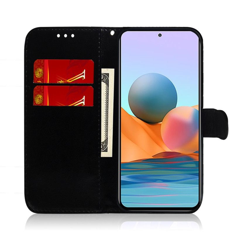 Κάλυμμα Xiaomi Redmi 10C Faux Δέρμα Καθρέφτη Με Λουράκι
