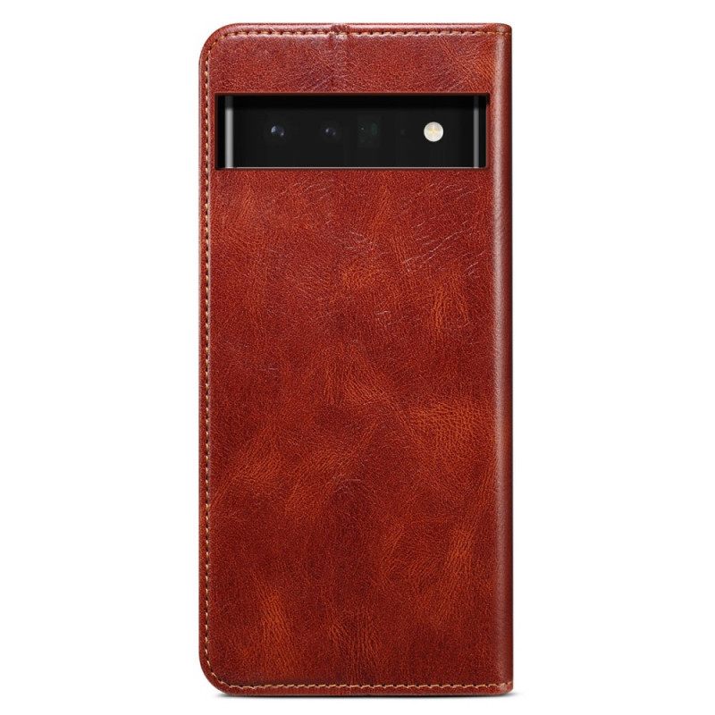 θηκη κινητου Google Pixel 6A Θήκη Flip Εφέ Κερωμένου Δέρματος