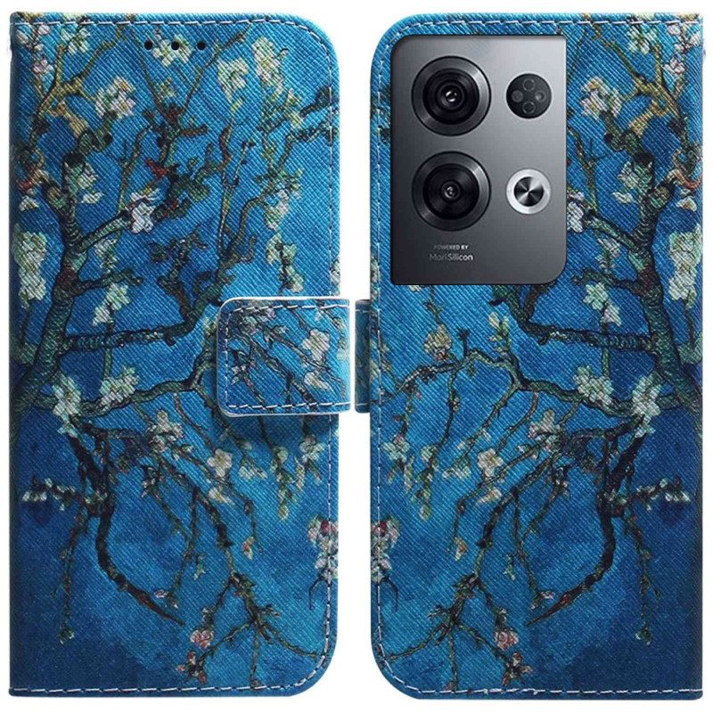 δερματινη θηκη Oppo Reno 8 Pro Ανθισμένα Κλαδιά
