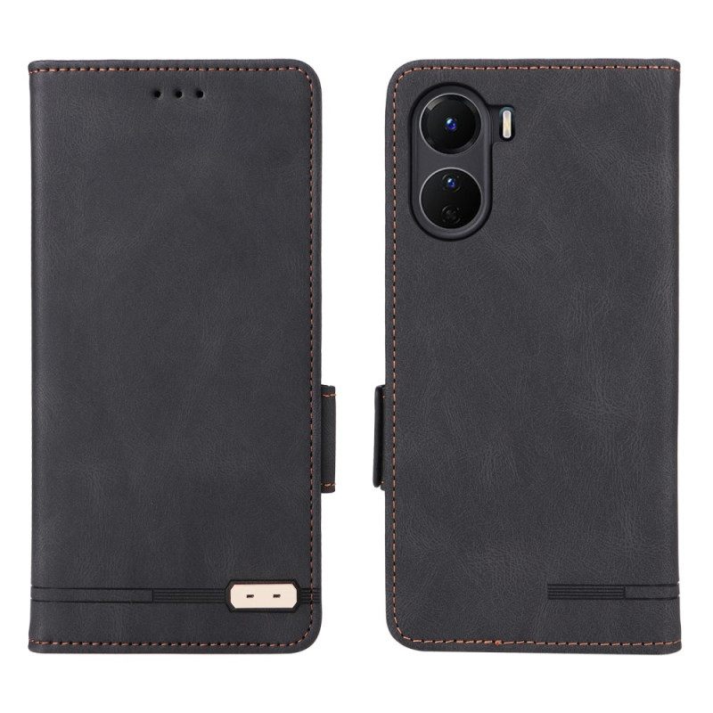 Κάλυμμα Vivo Y16 Vintage Διπλό Κούμπωμα