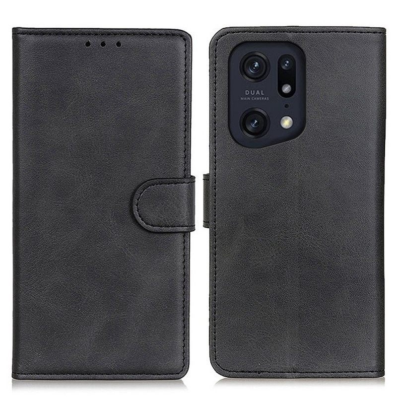 Θήκη Flip Oppo Find X5 Pro Ματ Συνθετικό Δέρμα