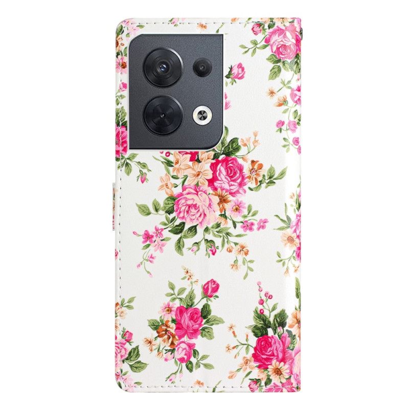 Κάλυμμα Oppo Reno 8 με κορδονι Strap Liberty Flowers