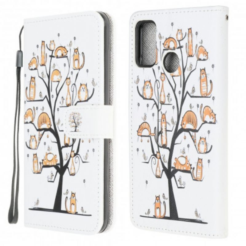 Κάλυμμα Moto G30 / G10 με κορδονι Funky Cats Με Λουράκι