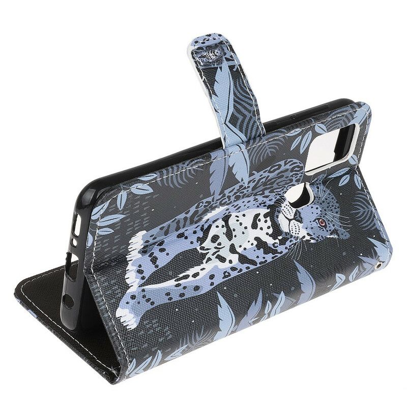 δερματινη θηκη Samsung Galaxy A21s με κορδονι Strappy Leopard