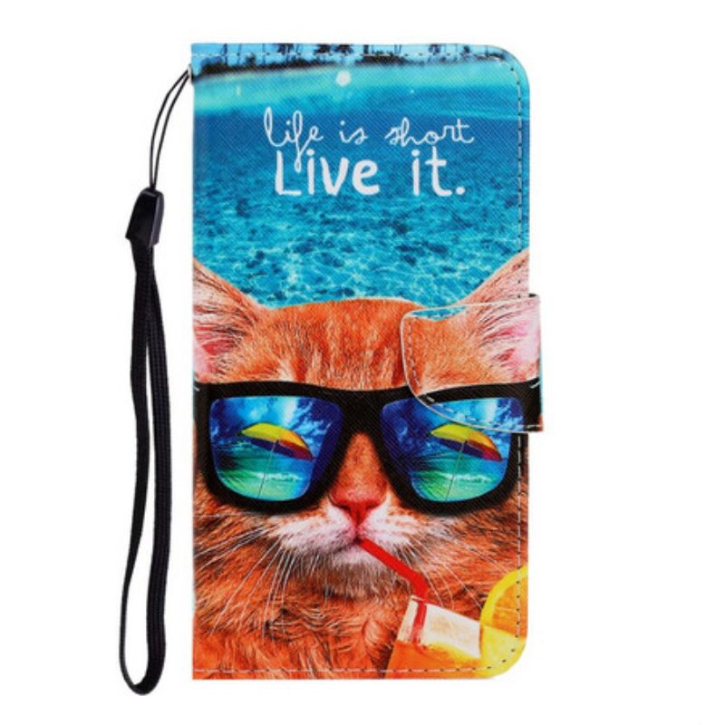 Κάλυμμα Samsung Galaxy A21s με κορδονι Cat Live It Strappy