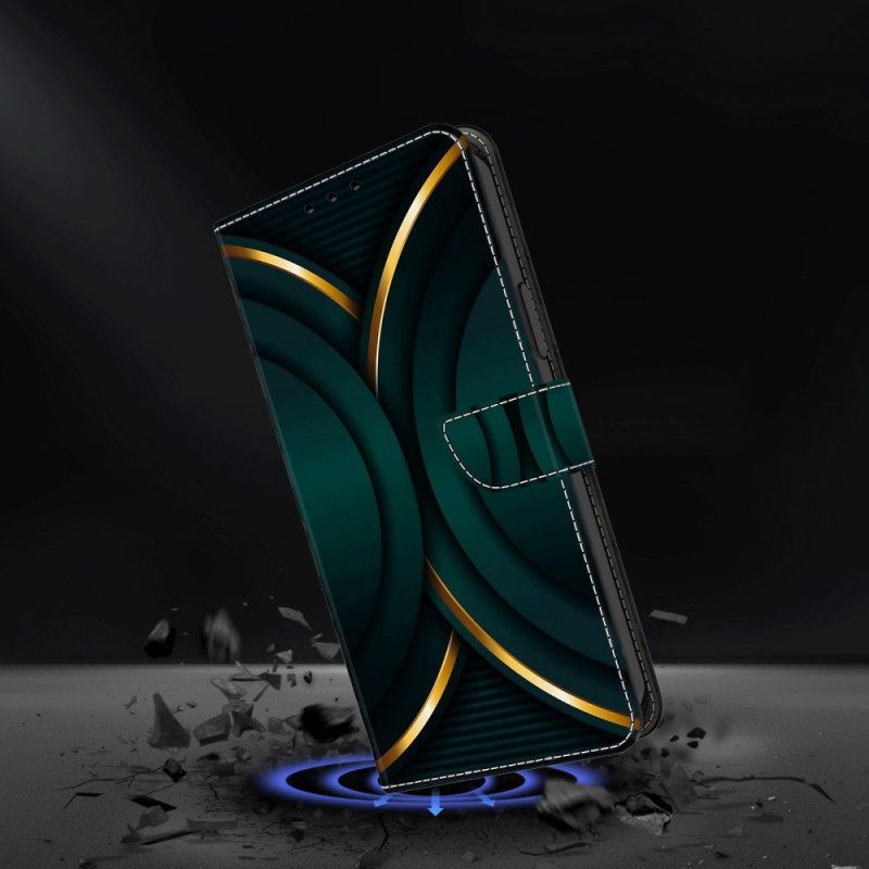 Δερματινη Θηκη Xiaomi Redmi Note 13 4g Χρυσό Περίγραμμα