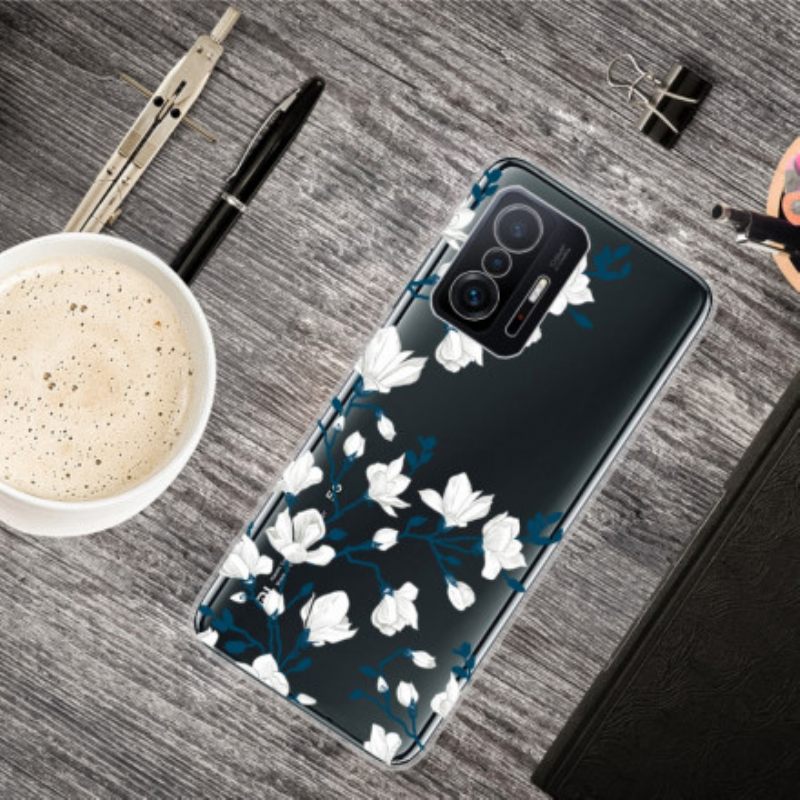 θηκη κινητου Xiaomi 11T / 11T Pro Λευκά Λουλούδια