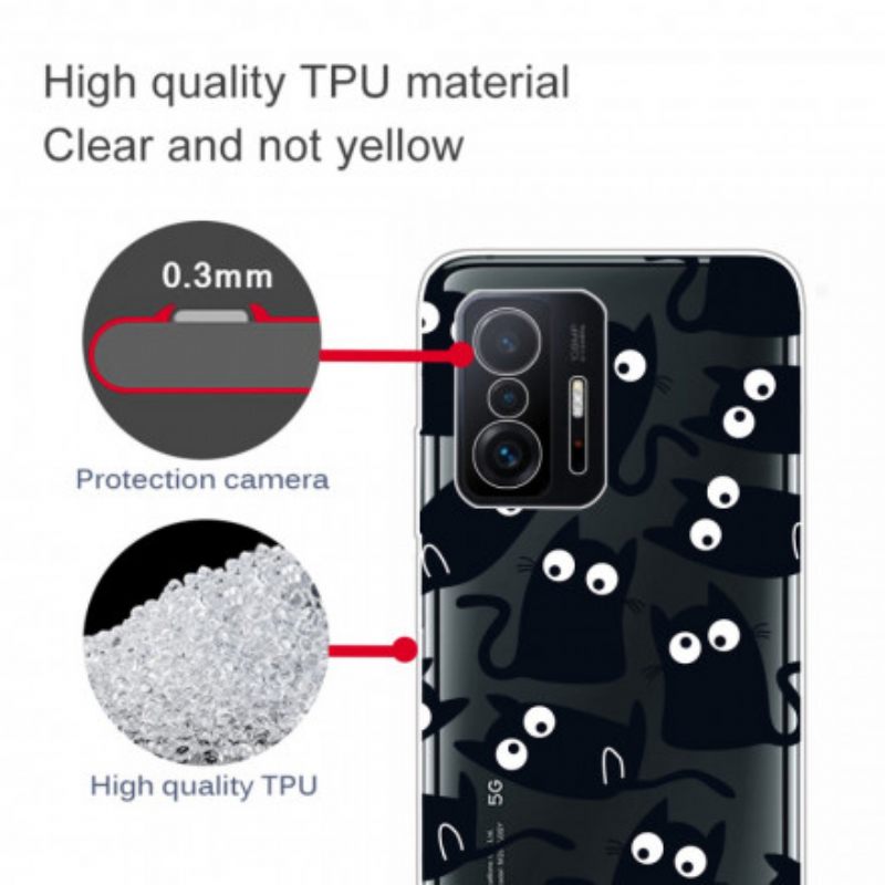 θηκη κινητου Xiaomi 11T / 11T Pro Πολλαπλές Μαύρες Γάτες
