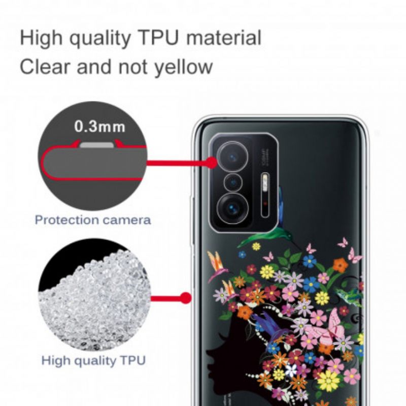 Θήκη Xiaomi 11T / 11T Pro Διάφανα Λουλουδάτα Μαλλιά