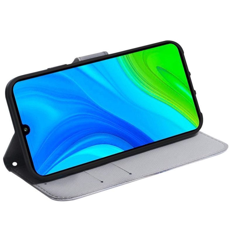 δερματινη θηκη Realme C35 με κορδονι Κλαδιά Λουλουδιών Με Λουράκι