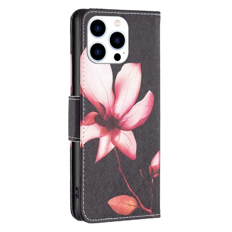 δερματινη θηκη iPhone 14 Pro Λουλούδι