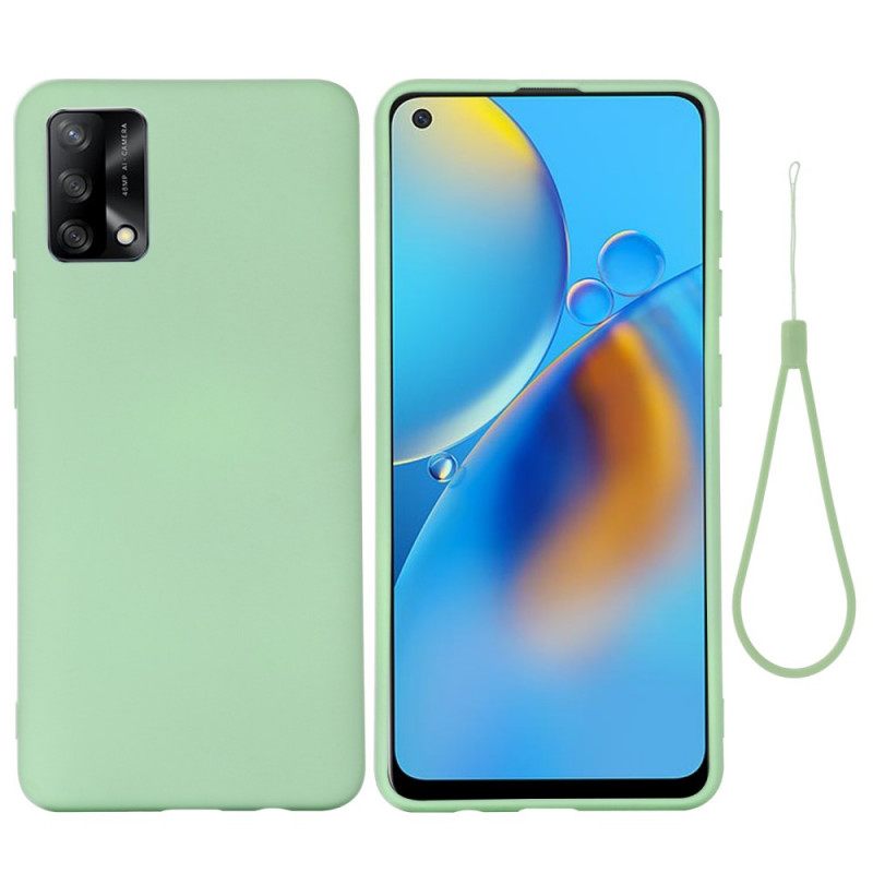 Θήκη Oppo A74 4G Υγρή Σιλικόνη Με Κορδόνι