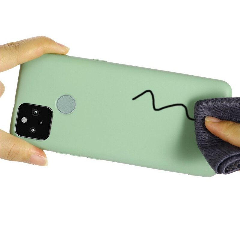 θηκη κινητου Google Pixel 5A Υγρή Σιλικόνη Με Κορδόνι