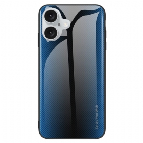 Κάλυμμα iPhone 16 Plus Γυαλί Με Ανθρακονήματα Σιλικόνης