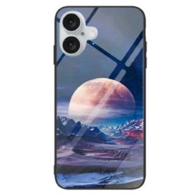 Κάλυμμα iPhone 16 Plus White Planet Tempered Glass