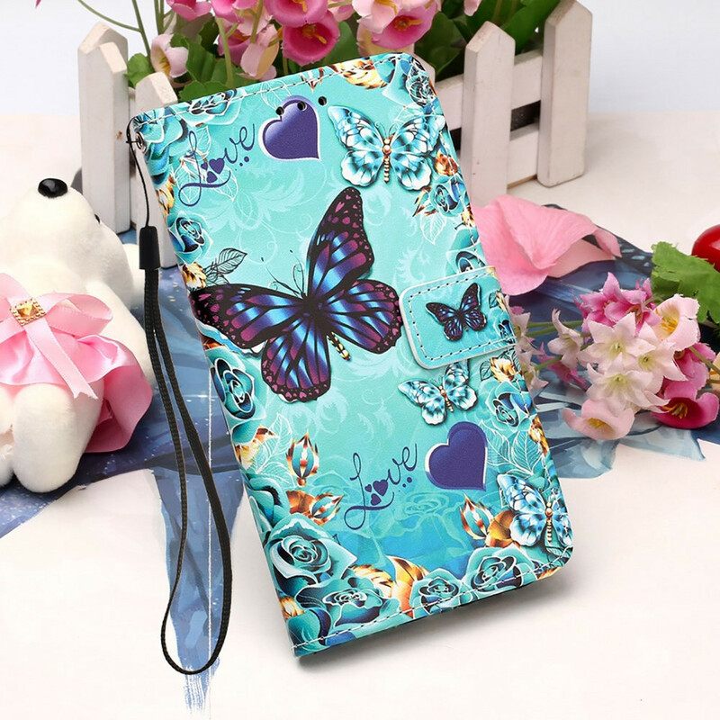 Κάλυμμα iPhone 13 Pro με κορδονι Love Butterflies Strappy