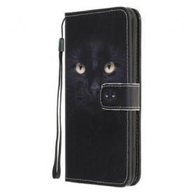 Κάλυμμα iPhone 13 Pro με κορδονι Strappy Black Cat Eyes