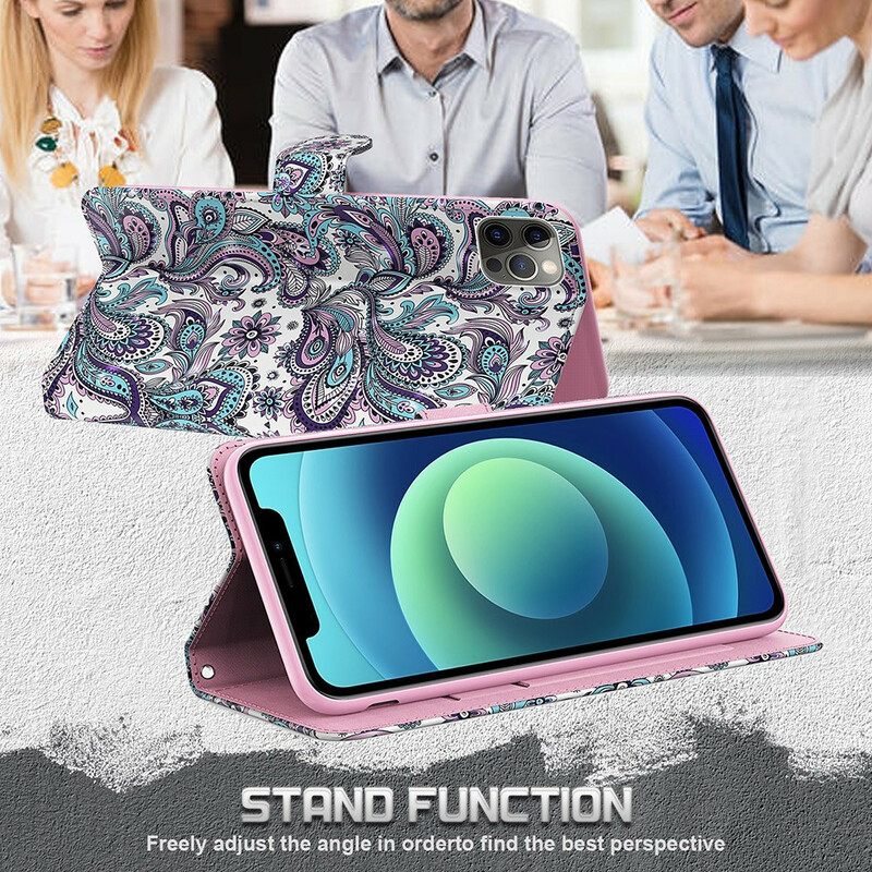 Θήκη Flip iPhone 13 Pro Μοτίβα Λουλουδιών