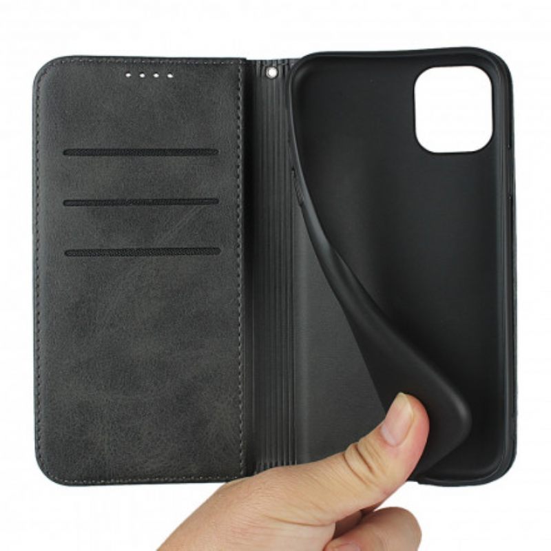 θηκη κινητου iPhone 11 Θήκη Flip Δίχρωμο Δερμάτινο Εφέ Με Λουράκι