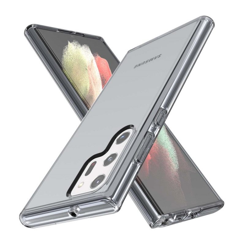 θηκη κινητου Samsung Galaxy S22 Ultra 5G Διαφανές Υβριδικό Έγχρωμο