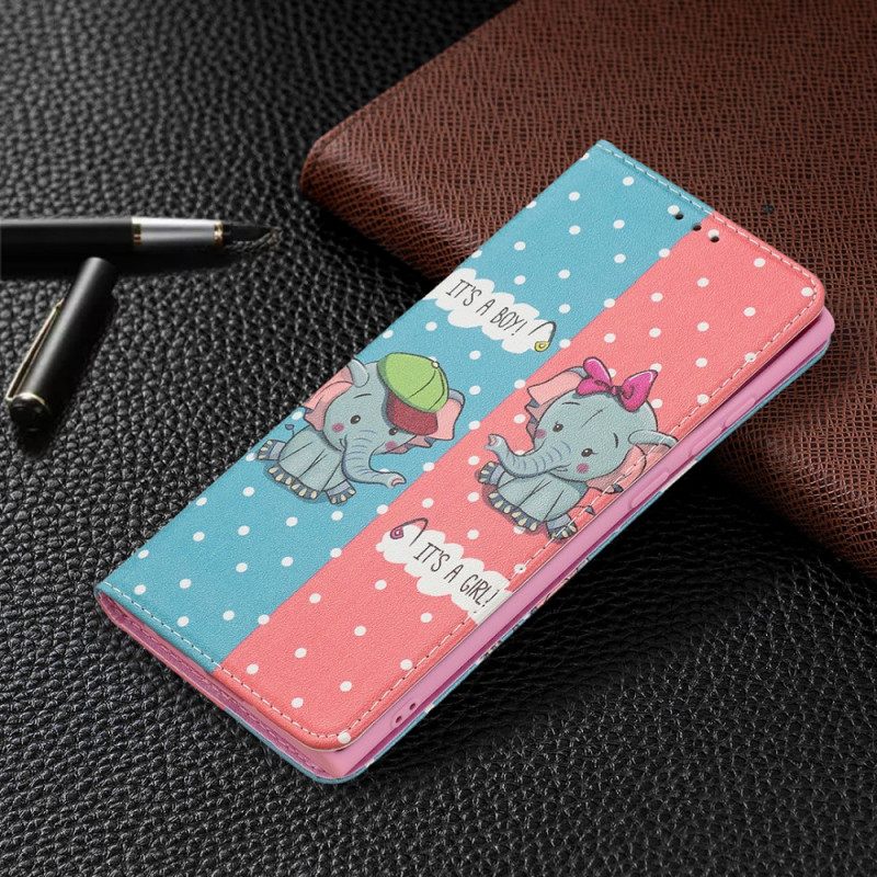 θηκη κινητου Samsung Galaxy S22 Ultra 5G Θήκη Flip Μωρά Ελέφαντα