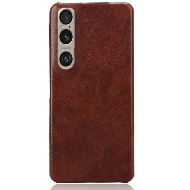 Κάλυμμα Sony Xperia 1 Vi Litchi Leather Effect Σιλικόνης