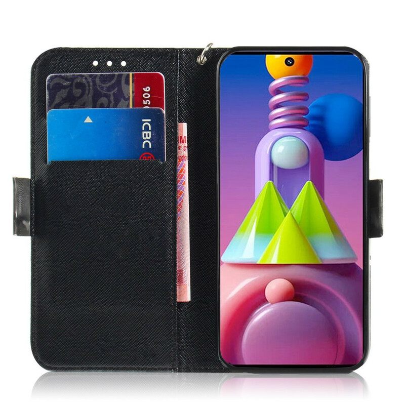 Κάλυμμα Samsung Galaxy M51 με κορδονι Γκρι Γάτα Με Λουράκι