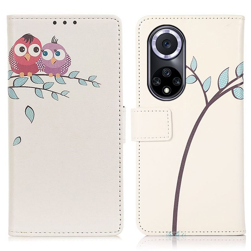 Θήκη Flip Huawei Nova 9 Μπλε Πεταλούδα