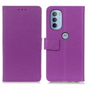 Θήκη Flip Moto G41 / G31 Απλό Δερμάτινο Εφέ