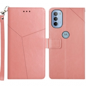 Θήκη Flip Moto G41 / G31 Δερμάτινο Στυλ Geo Y Design